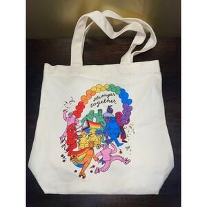 Sonoma Canvas Tote Bag‎ Stronger Together Rainbow Graphic Shopping Reusable